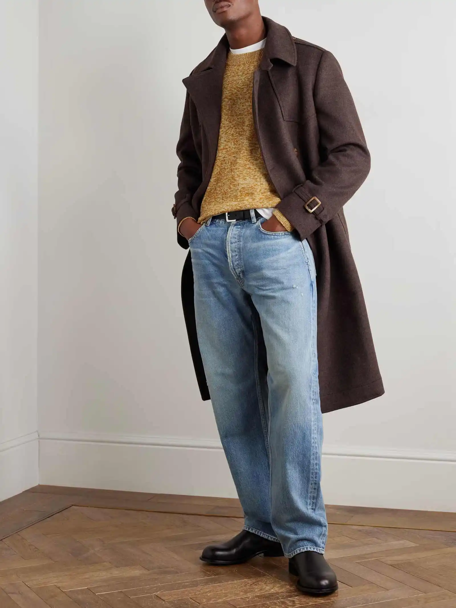 Manteau moderne en mélange de laine pour hommes, 1 pièce, revers cranté, Double boutonnage, chaud d'hiver, Occasion formelle, personnalisé