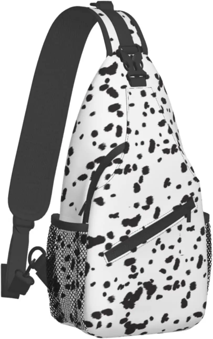 Dálmata-mochila cruzada con estampado de perro para hombre y mujer, bolso de hombro para viaje, senderismo y pecho, bolsa de día