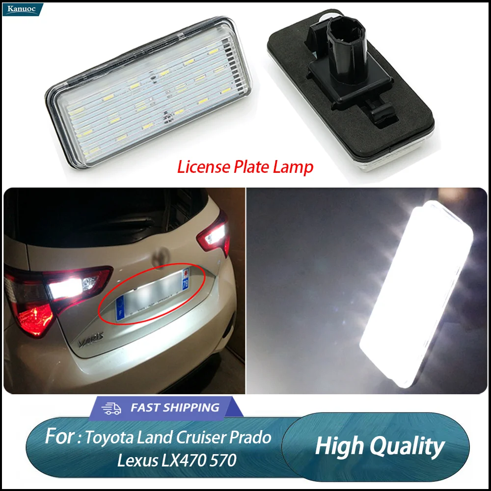 2 قطعة مجموعة مصابيح لوحة ترخيص LED لتويوتا لاند كروزر برادو لكزس LX470 LX570
