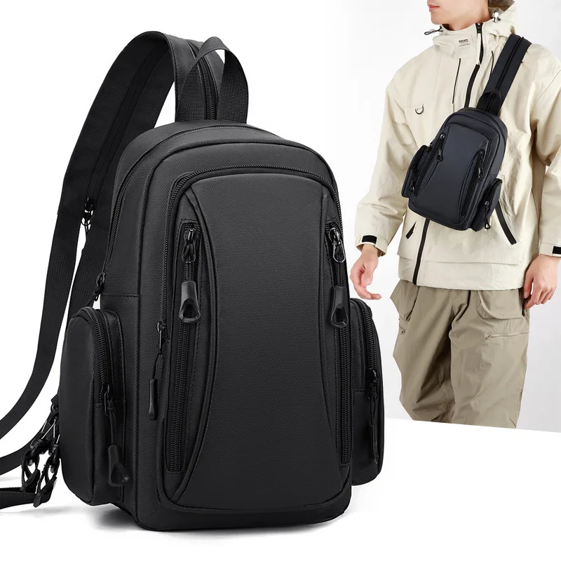 Waterproof film small backpack men's diagonal cross chest bag multi-purpose travel large capacity shoulder backpack