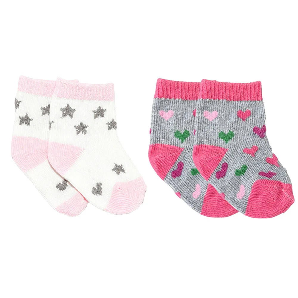 2Pcs/Set Doll Socks Heart Stripe Solid Color Knit Doll Sock For 43cm Baby Doll Clothes Accessories&18Inch American Doll Girl Toy