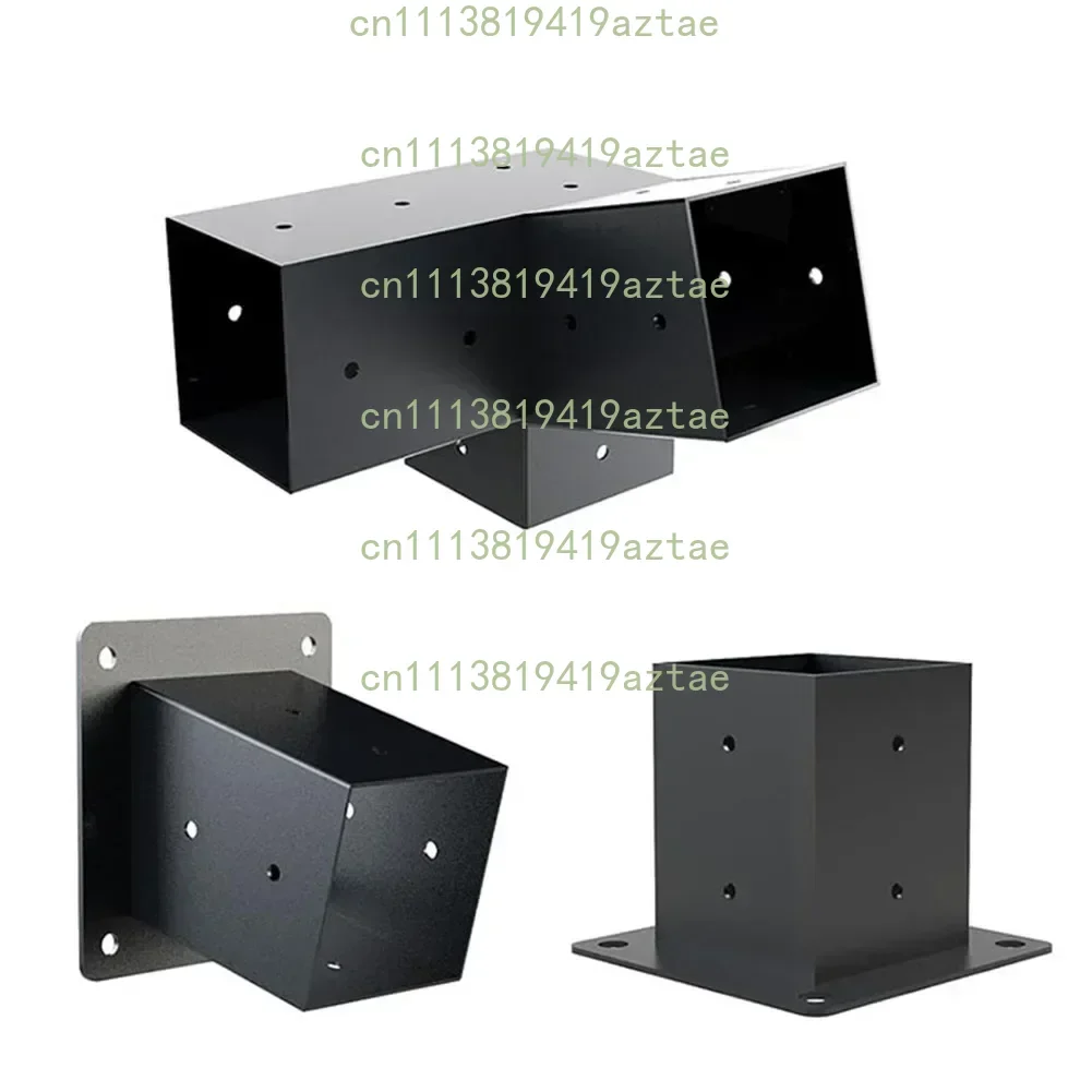 Black Coated Steel Pergola Bracket Kit, Post Shoulder Base Support Bracket