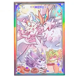 50PCS/PACK Yugioh Purrely Card Sleeves Yu-Gi-Oh! TCG OCG Trading Cards Holographic Flash Protector Case Cover