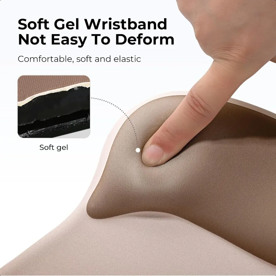 Alas Mouse Ergonomis dengan Sandaran Pergelangan Tangan Gel Desain Cekung Tengah Mengurangi Nyeri Pergelangan Tangan Alas Mouse Anti Selip untuk Laptop Kantor D