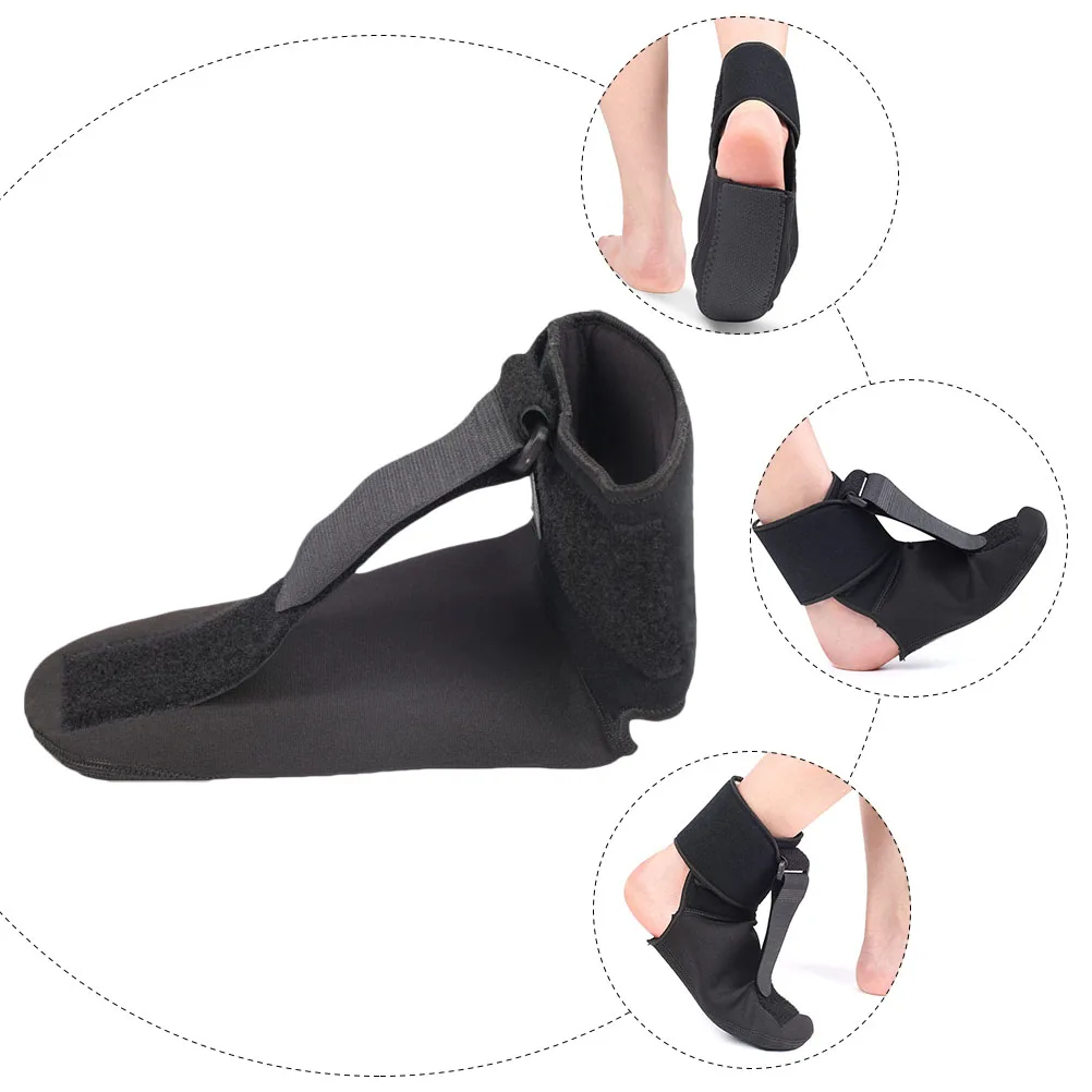 

Foot Drop Fixation Strap Lightweight Breathable Comfortable Black Night Splint Foot Orthotic Aid Plantar Fasciitis Support Toe