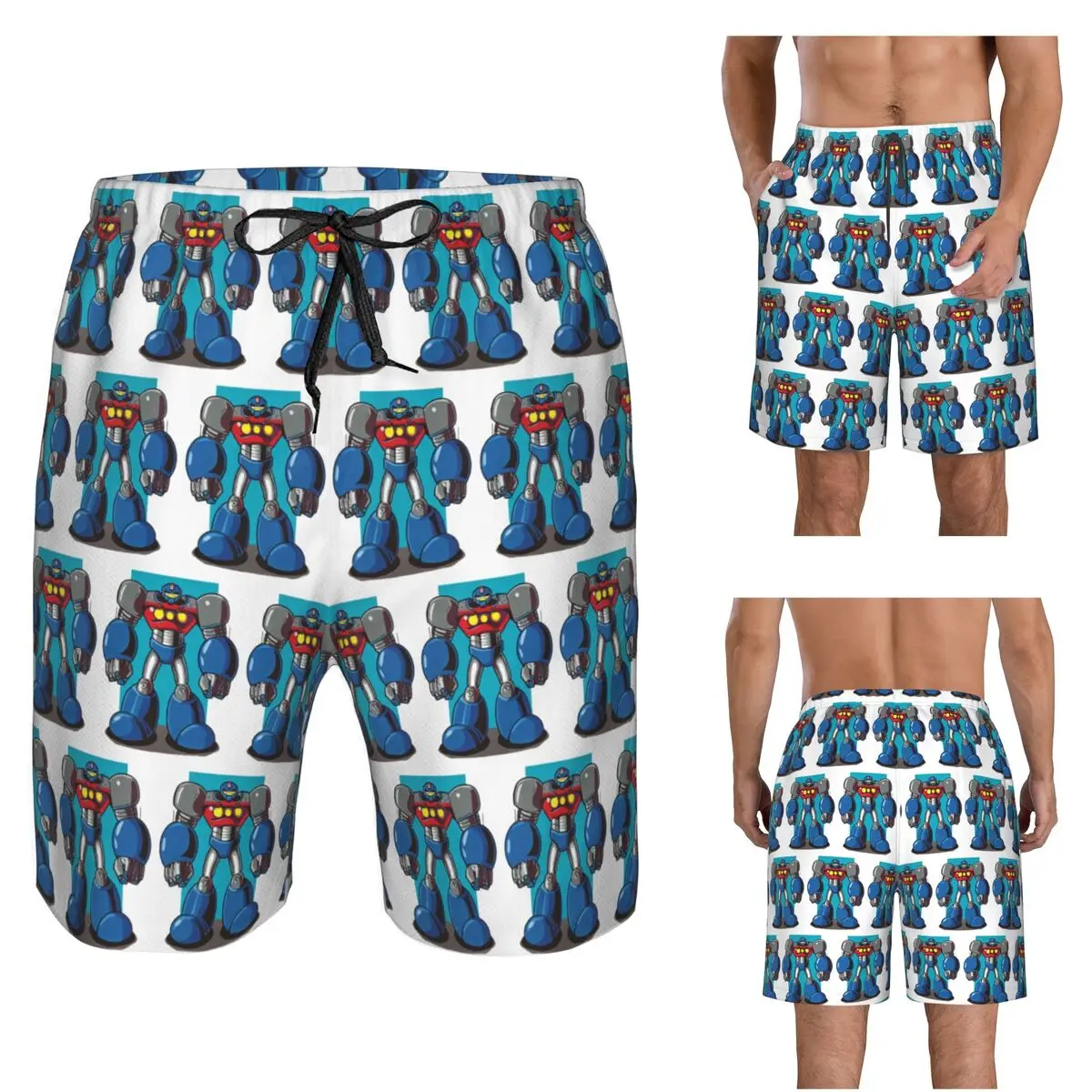 Casual Tetsujin 28 Robot Trunks Beach Board Shorts Casual Quick Dry Swim Summer Men Pants