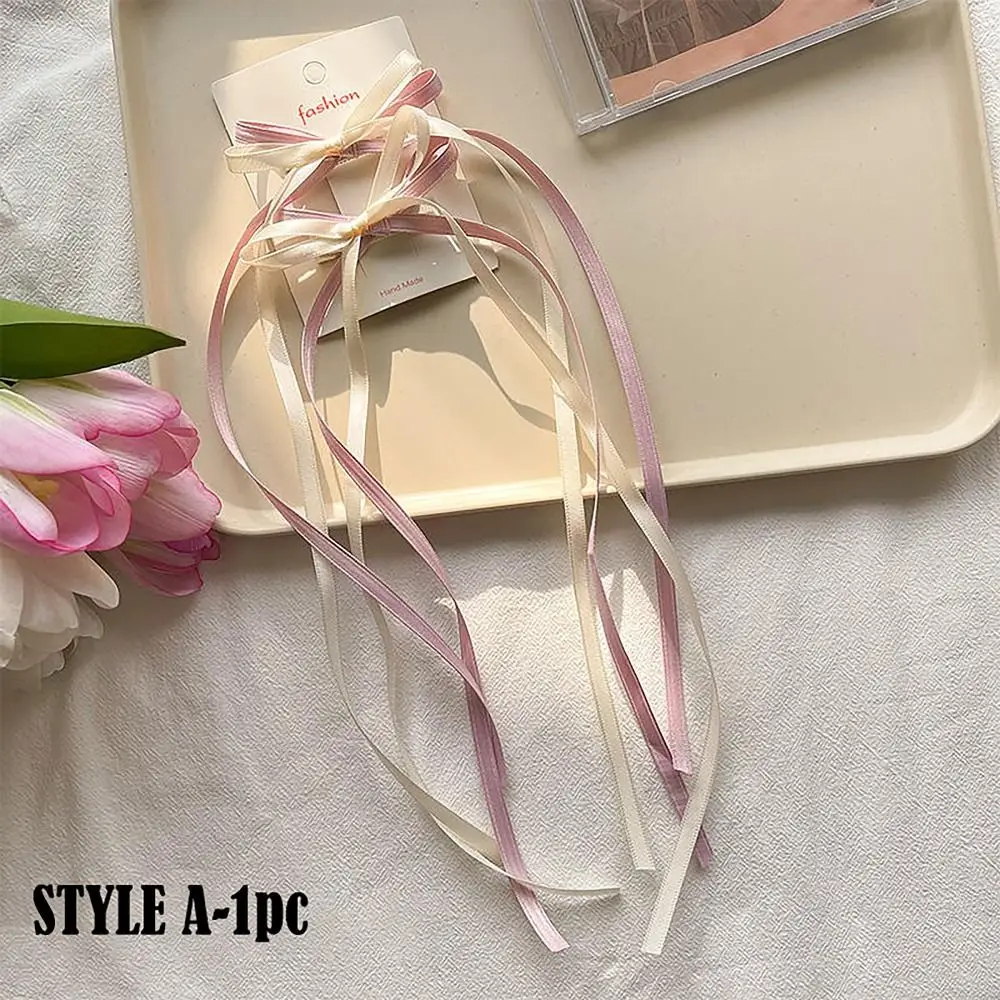 กิ๊บติดผมผ้าซาตินริบบิ้นติดผมผูกโบว์บัลเล่ต์น่ารัก1คู่กิ๊บติดผมลูกไม้กิ๊บติดผมผ้าซาตินผู้หญิงหญิงสาว