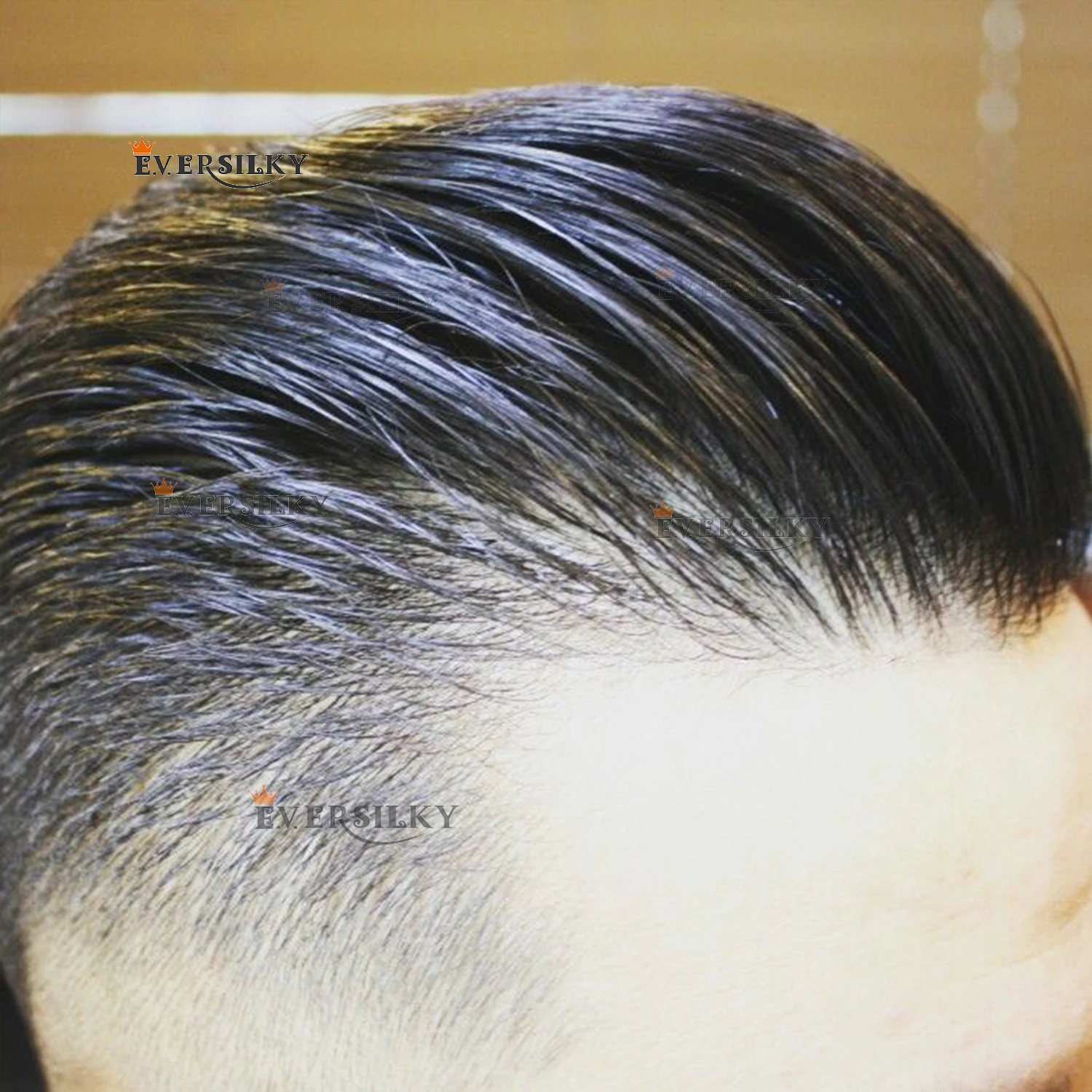 80%Density 0.02mm Thinnest Skin #1b Black Human Hair Mens Toupee Hair Replacement Wigs #240 1B65 1B80 Gray Hair Toupee Male Hair