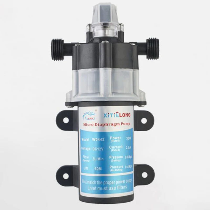 

DC 12V 60W 5L/MIN electric diaphragm pump micro water pump low noise self-priming automatic start-stop pump