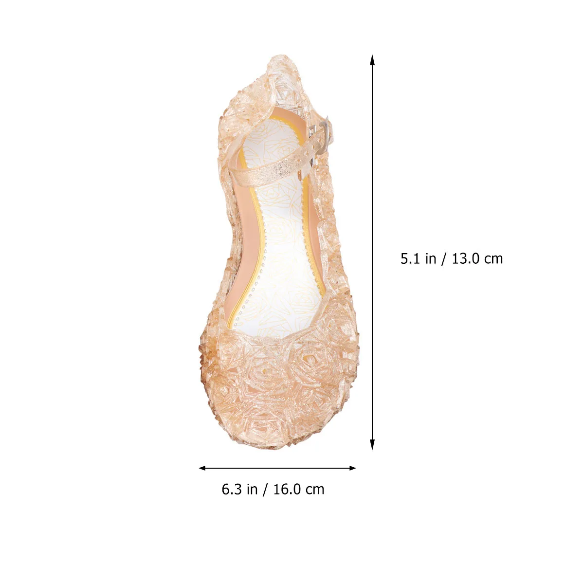 

Children Sandals Size 30 Yellow Elegant Shiny High Heel Crystal Breathable Waterproof Girls Jelly Sandals for School Outdoor