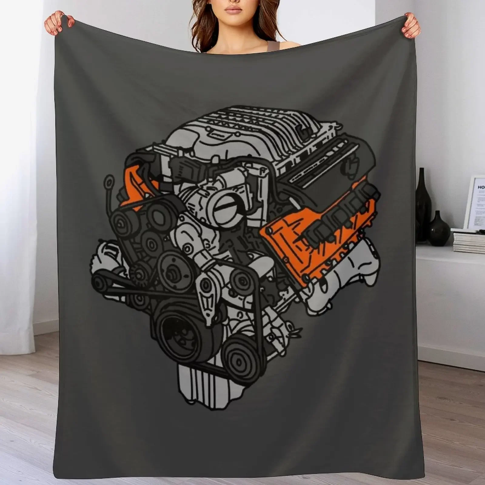 

Hellcat Engine Throw Blanket Plush Heavy halloween cosplay anime Blankets