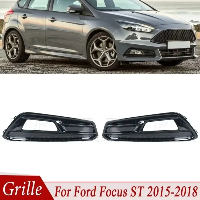 1/2 قطعة ل التركيز MK3 III ST 2015 2016 2017 2018 غطاء الإطار الحافة ثقب غطاء R-AUTO المصد الأمامي الضباب غطاء خفيف Foglamp مصبغة