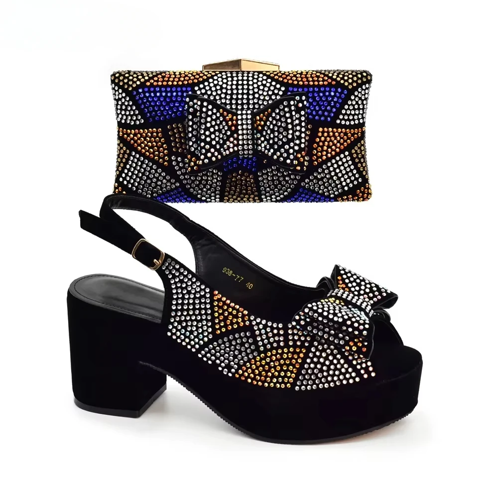 

Italian Shoes and Bags Matching Set Wedges Shoes for Women Ladies Shoes with Matching Bag Set Nigerian for Party Platform