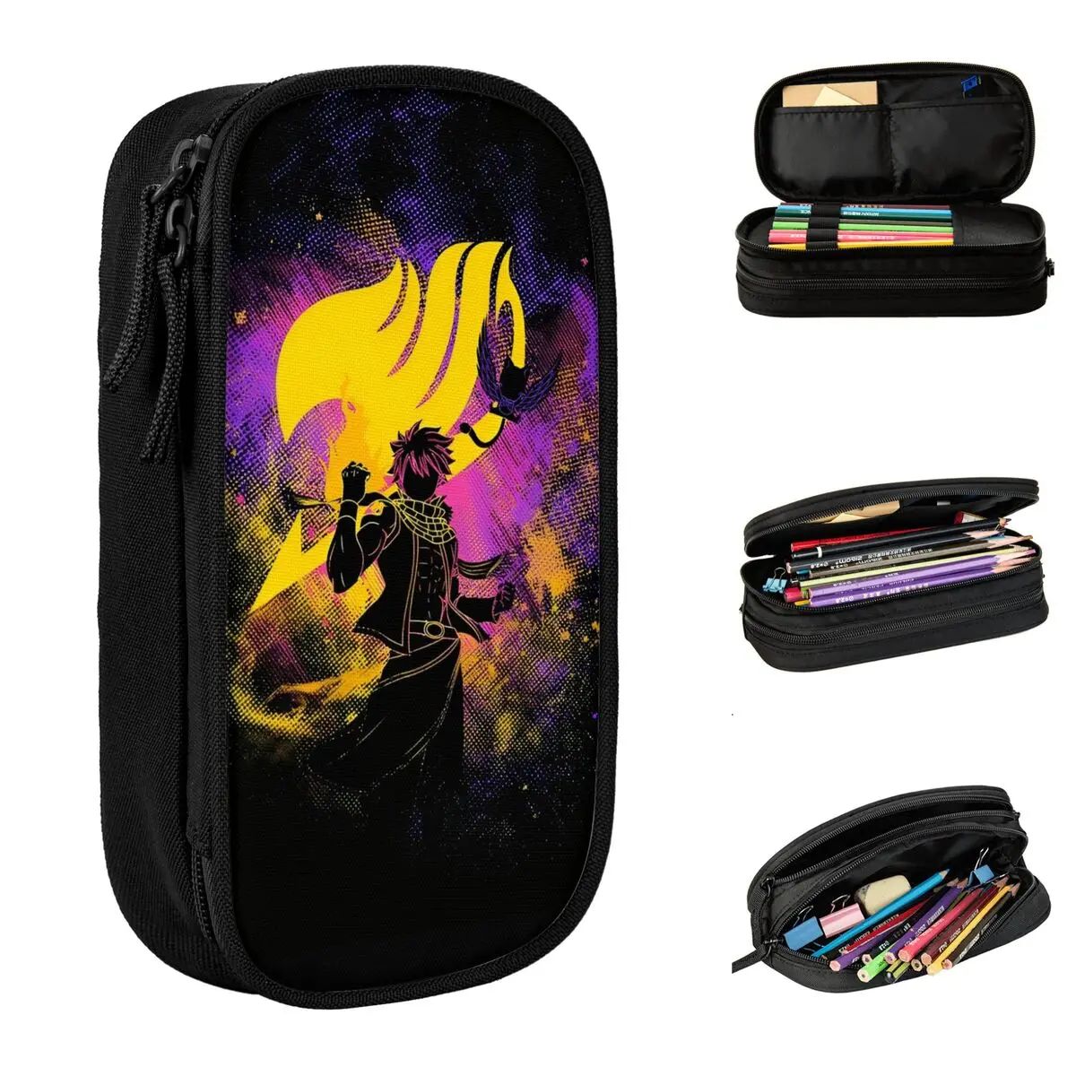 

Fairy Tail Pencil Cases New Anime Cartoon Pen Holder Bags for Student Large Storage School Supplies Cosmetic Pencilcases