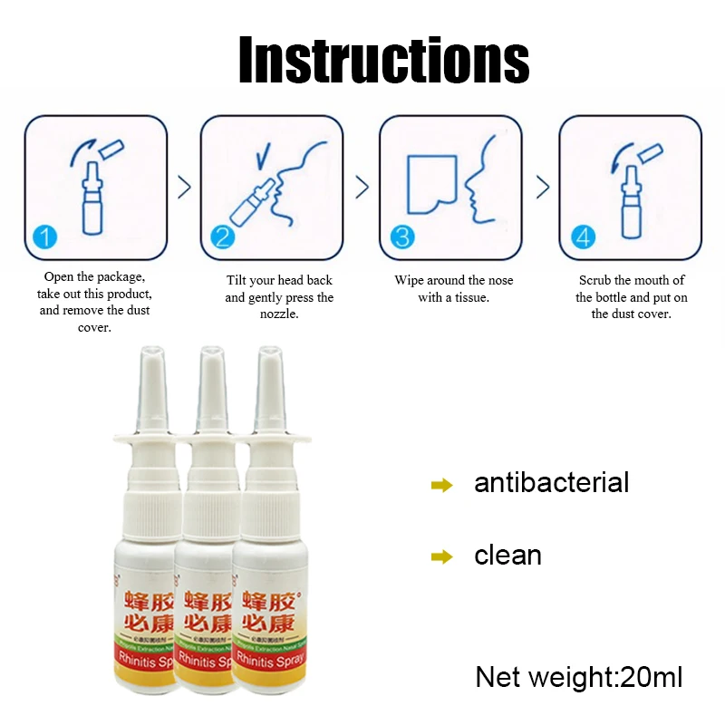 20ML Chinese Herbal Nose Spray Plant Extracts Refreshing And Anti-Allergic Rhinitis Drops Have The Effect Of Body Health Care