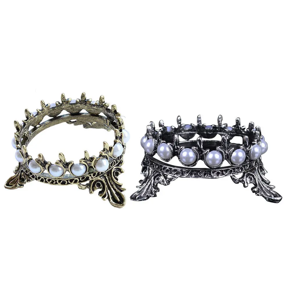 

2Pcs Pearl Crown Nail Pen Holder Premium Nail Art Brush Stand for Manicure Tool Organization Stylish Beauty Accessory Display