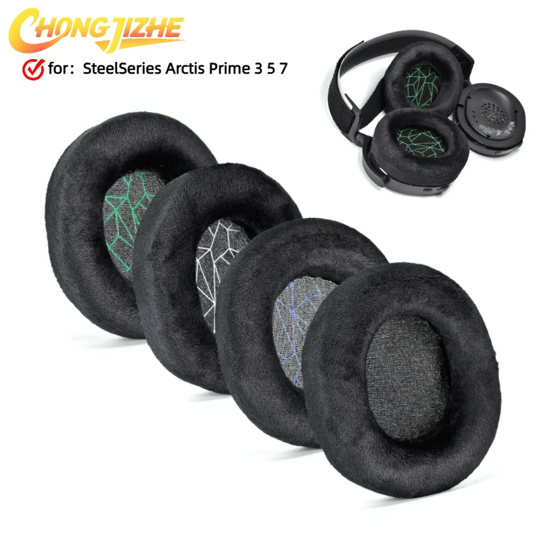 

CHONGJIZHE Velvet Ear Pads For SteelSeries Arctis Prime 3 5 7 Headphones Headset Replacement Ear Pads Cups Earpad Memory Foam