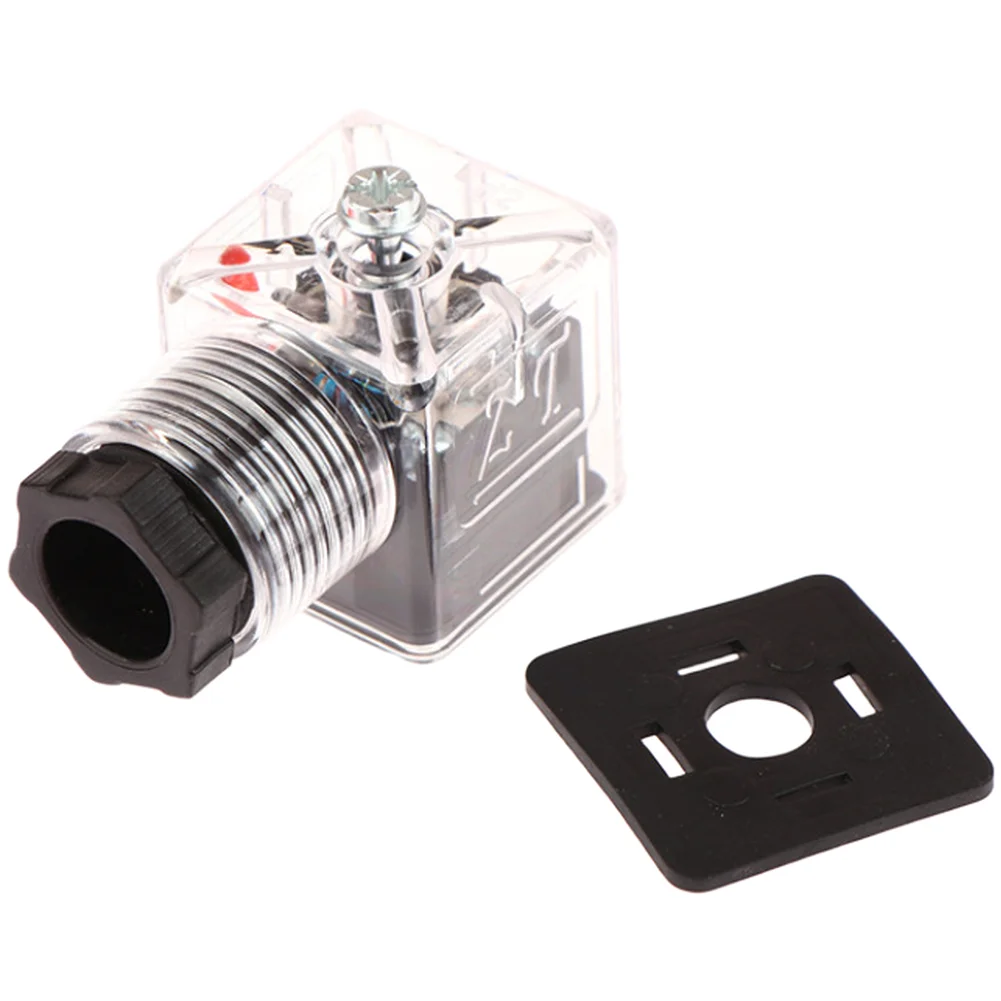 Hydraulic Solenoid Valve Transparent Electromagnetic Coil Connector DC 24V Compact Size and Plastic Material with Light