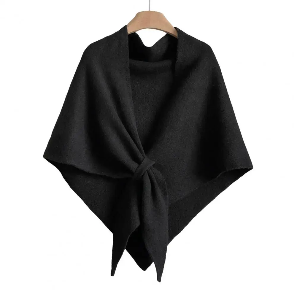 Chal triangular a rayas elegante para mujer, chal de Cachemira tejido, cárdigan envolvente, capa con Poncho de hombro de lana cálida