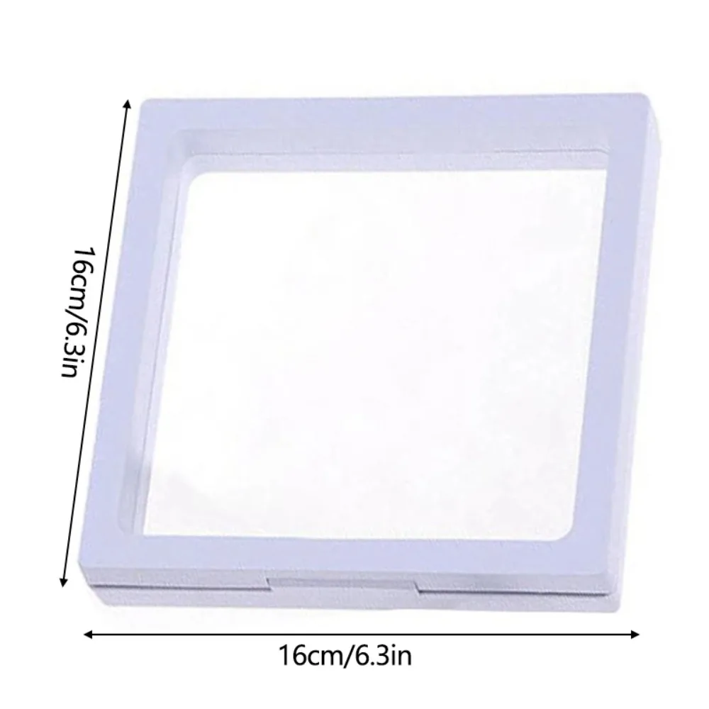 Plastic Transparent Square Frame Storage Box 14x14cm