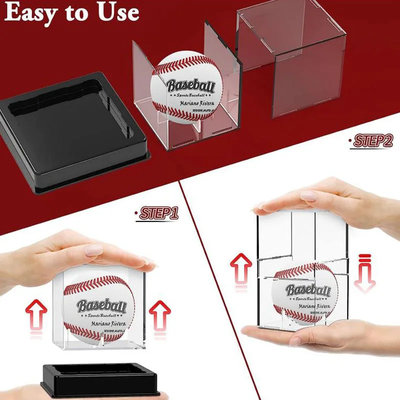 Caja de acrílico de calidad para exhibir pelotas de béisbol, golf y tenis, estuche transparente para guardar recuerdos.