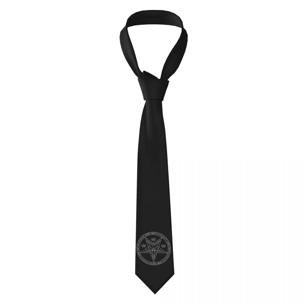 Occult Satanic Pentagram Necktie for Men Silk Polyester 8 cm Neck Ties Wedding Accessories Tie Casual Gravatas