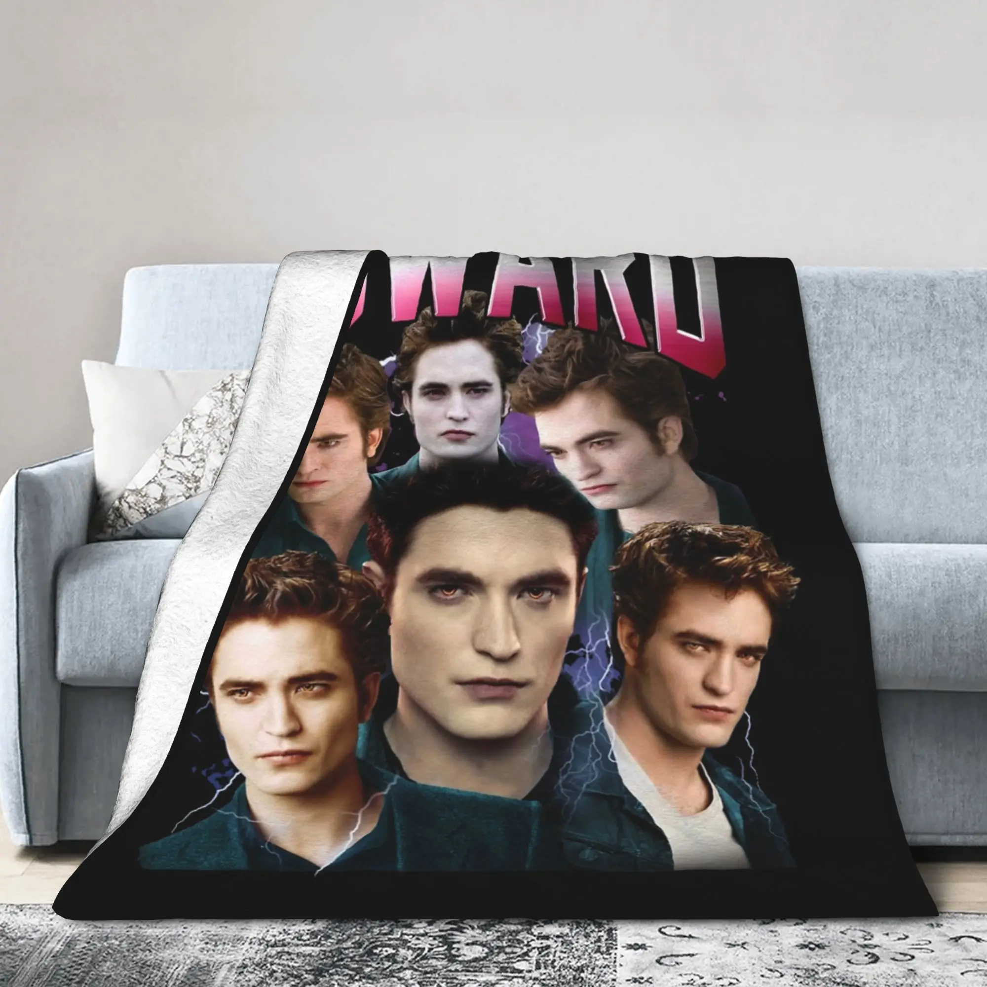 إدوارد كولين توايلايت فيلم 80s 90s البطانيات الفانيلا طباعة متعددة الوظائف سوبر لينة رمي بطانية للسرير في الهواء الطلق لحاف