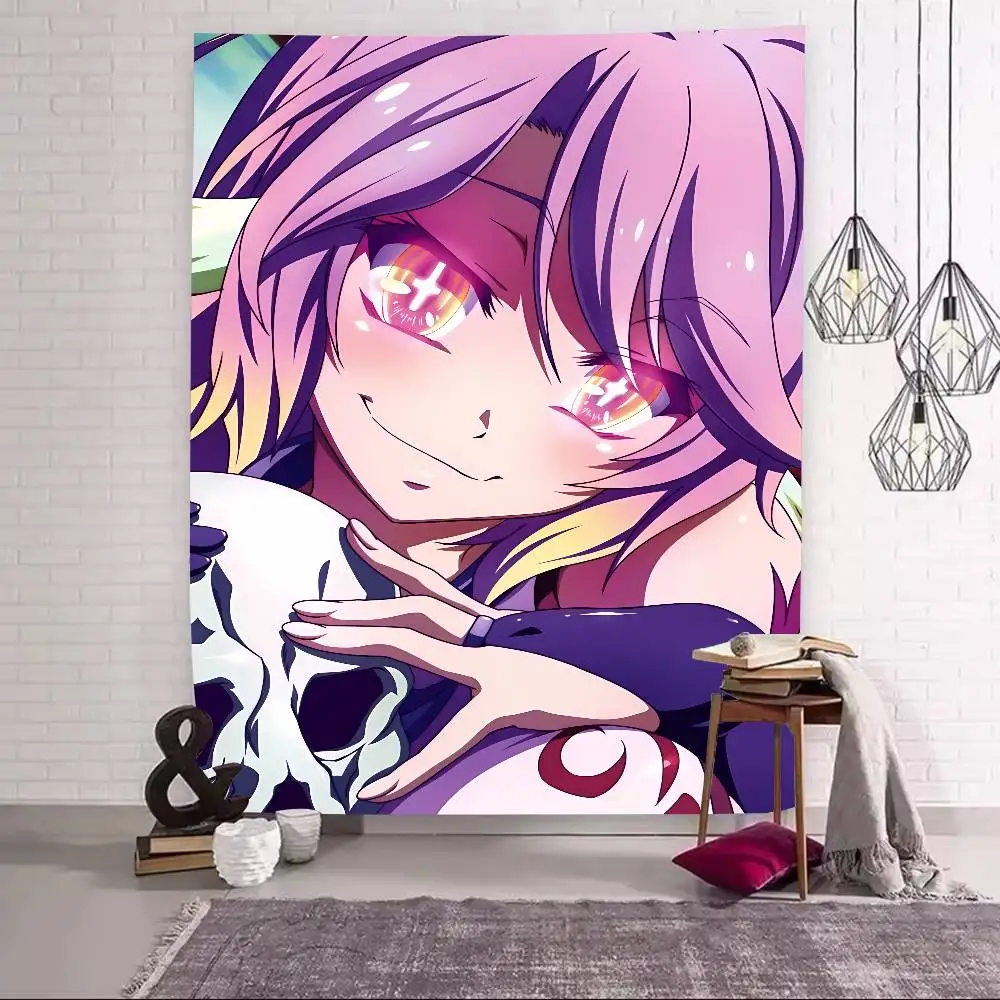 Anime No Game No Life Tapestry Bohemian Tarot Hippie Wall Hanging Dorm Kawaii Shiro Girl LARGE Wall Art for Bedroom Living Room