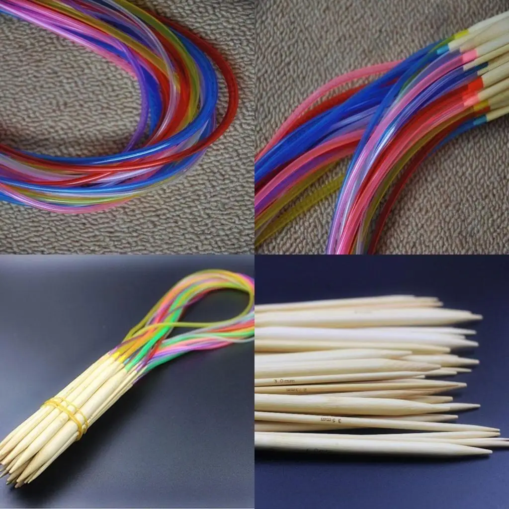 

18 Sizes Circular Bamboo Knitting Needles Crochet Hooks Set With Colored Tube 2m X3UC