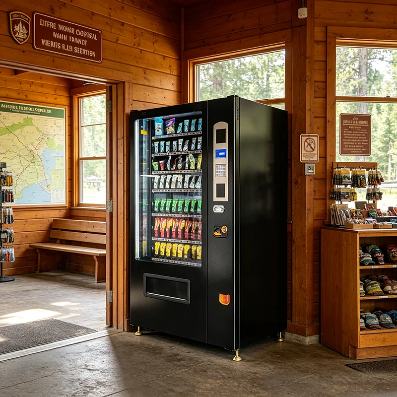 Commercial Vending Machine - ตู้จำหน่ายขนมและเครื่องดื่มอัตโนมัติ ระบบบริการตนเอง ชำระเงินด้วยเหรียญและบัตร ตู้จำหน่ายสินค้าแบบผสมสำหรับการค้า
