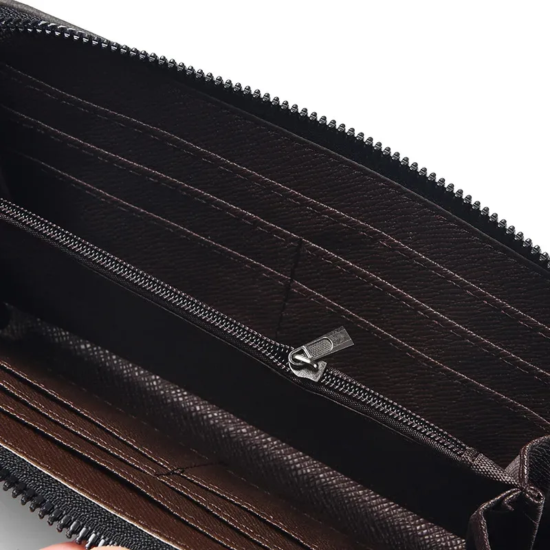Men'S Long Wallet Fashion Multiple Card Slots Slim Thin Purse Moneybag Designer Coins Bag