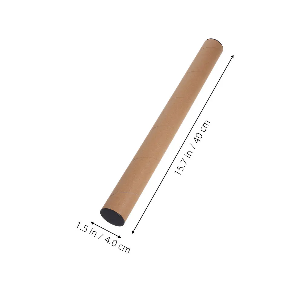 8pcs 40X4Cm Kraft Paper Tubes Postal Tubes With End Caps For Poster Storage Shipping Artwork Mailing Cylinder Round Cardboard
