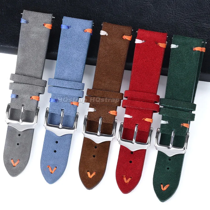 20mm 22mm Suede Leather High Quality Strap for Samsung Watch6 5 4 3 Replacement Watch Band Quick Release for Seiko Soft Bracelet