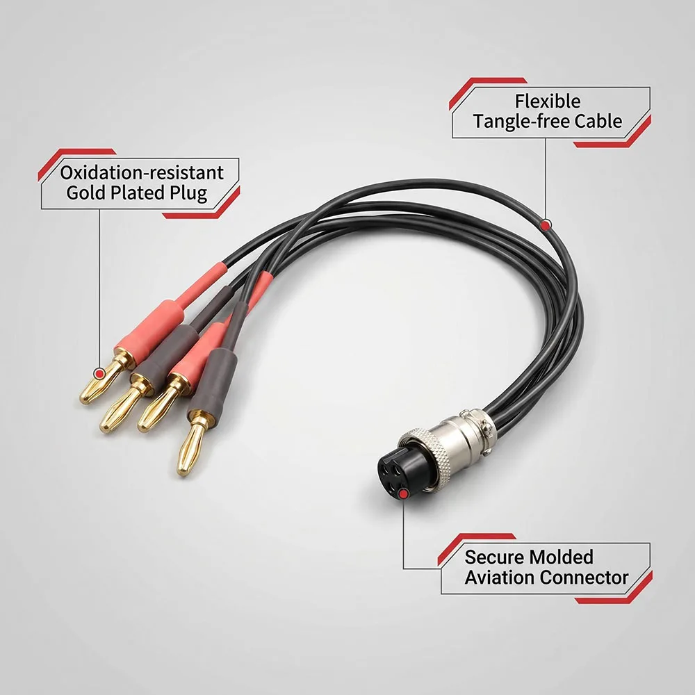 Aouyade Aviation Plug M16 GX16 4Pin to 4x 4mm Banana Male Audio Amplifier Cable