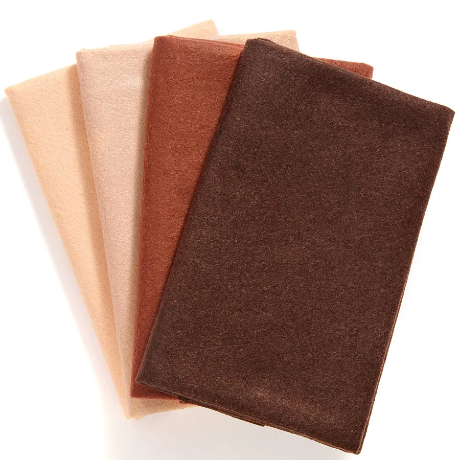 Brown Series 1.4MM Soft Felt Fabric Sheet DIY Pure Khaki Non-woven Cloth For Home Decoration Handmade Sewing Crafts