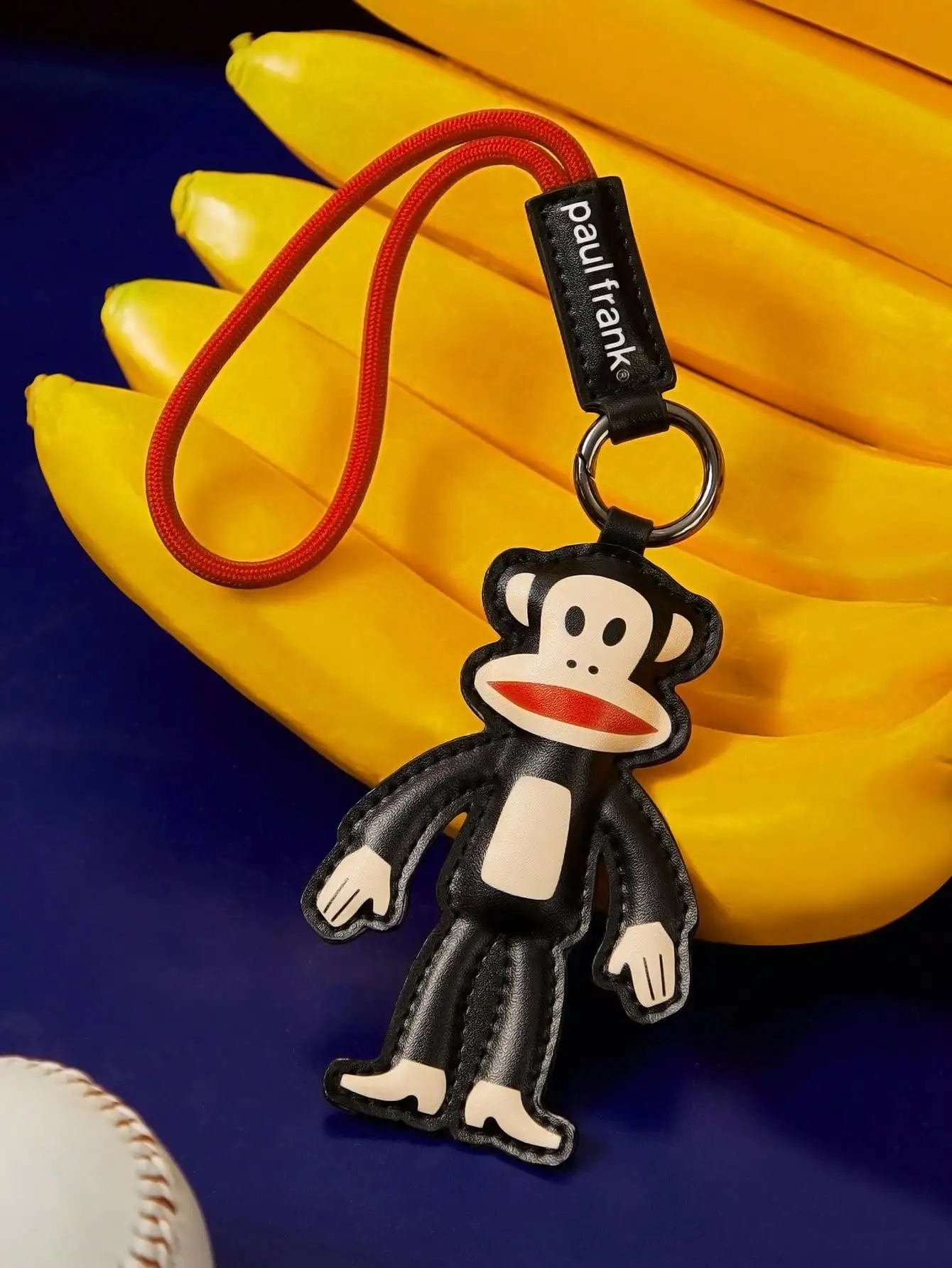 

1pc Cartoon-Style Monkey PU Leather Keychain Charm for Bags, Keys, or Accessories