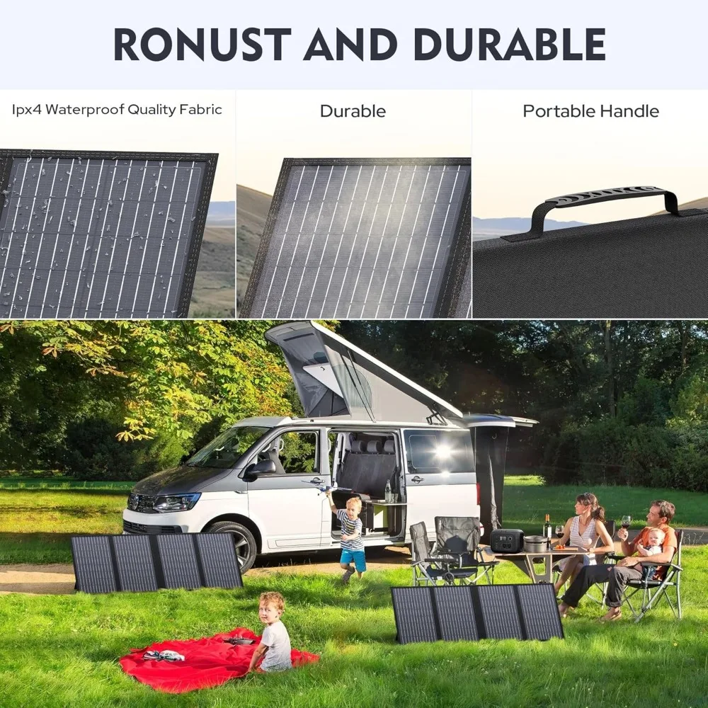 60W ポータブルソーラーパネル充電器、屋外電源ステーション用の18V DCコンセント付き