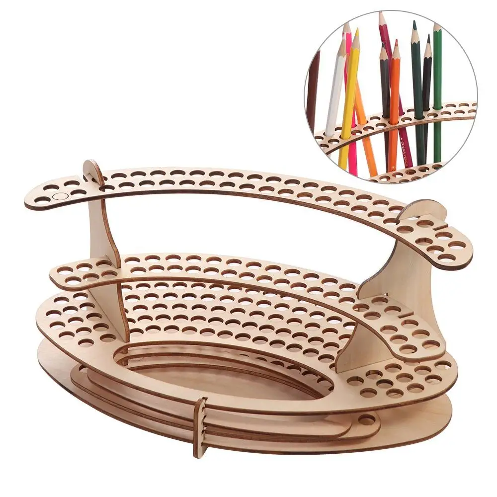 Natural Art Supplies Paint Brush Holder Minimalism DIY 105 Brushes Holder Wooden Pen Pencil Holding Rack Artist