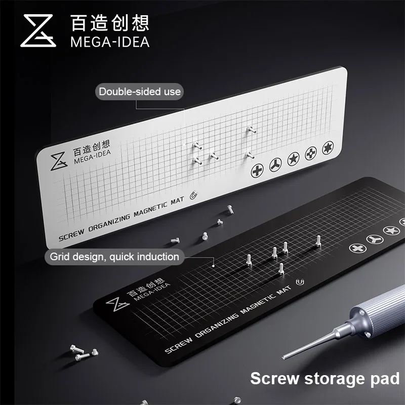 QIANLI MEGA-IDEA-Organizador Duplo Parafuso Lateral, esteira magnética para o telefone móvel, Peças de Reparo de Alta Precisão, Armazenamento Pad Mat
