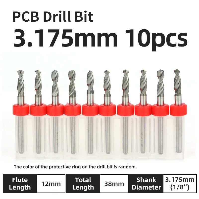 

10pcs 2.1-3.0mm Mini PCB Drill Bit Set Carbide Drill Bits For CNC Metal Drilling Tools 3.175mm Shank Tungsten Steel Micro Drills