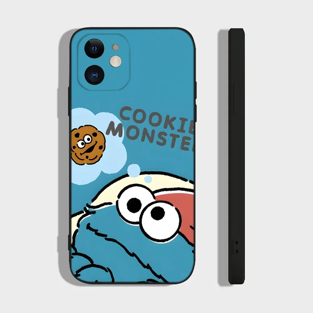 Cartoon C-Cookies Monster Phone Case For iPhone 16,15,14,13,12,11 Plus,Pro,Max,XR,XS,X,7,8 Plus,SE,Mini Silicone Soft