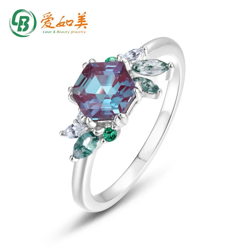 

Fashion Geometry Cultivation Alexander Stone Ring Light Luxury 18K Gold PT950 Platinum Silver Plated 7-Layer Gold Ring