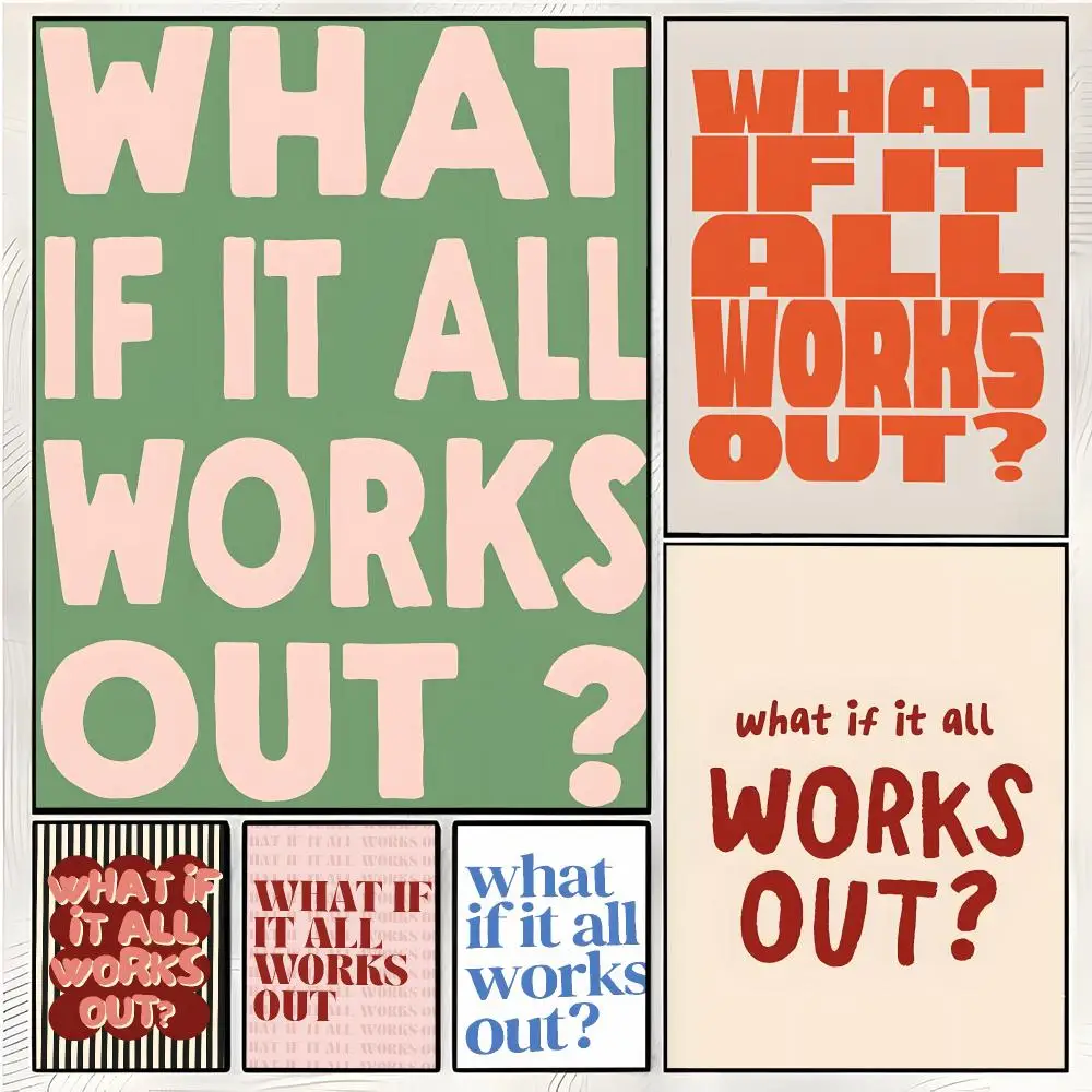 What If It All Works Out Pop Ballad Painting Calligraphy Wall Art Mural Living Room Canvas Decor Gifts