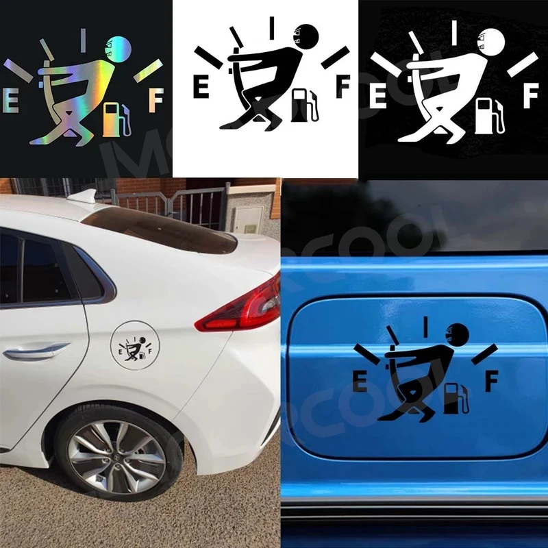 

1-2pcs Hot Sale Funny Car Stickers Pull Fuel Pointer Reflective Decal Car Styling For Universal Tank Accessories Car Sticker