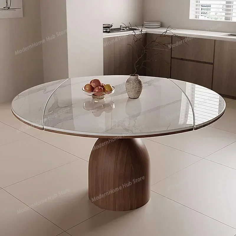 

Деревянный обеденный стол для гостиной, круглый раскладной стол, складной стол-трансформер, бесплатная доставка, мебель для кухни