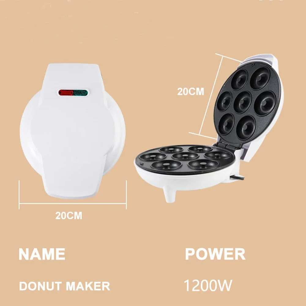 Portable Mini Donut Machine 7-Hole Electric Grill Donut Maker Non-Stick Kitchen Appliance Kid\'S Snacks Desserts Breakfast Maker