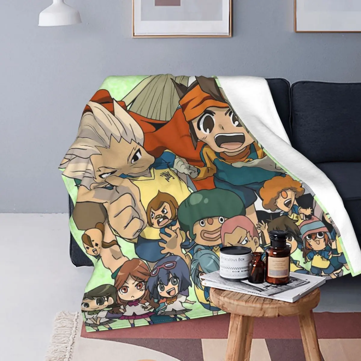 

Inazuma Eleven Game Blanket Fleece Autumn/Winter Manga Anime Multi-function Lightweight Throw Blanket for Home Couch Bedspread