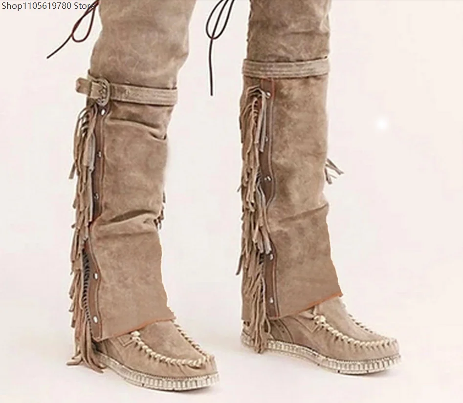 Women Suede Tassel Over Knee Tall Boots 2026 New Autumn Winter Plus Size 35-43 Shoes Ideal For Holiday Cosplay Carnival Wear 4