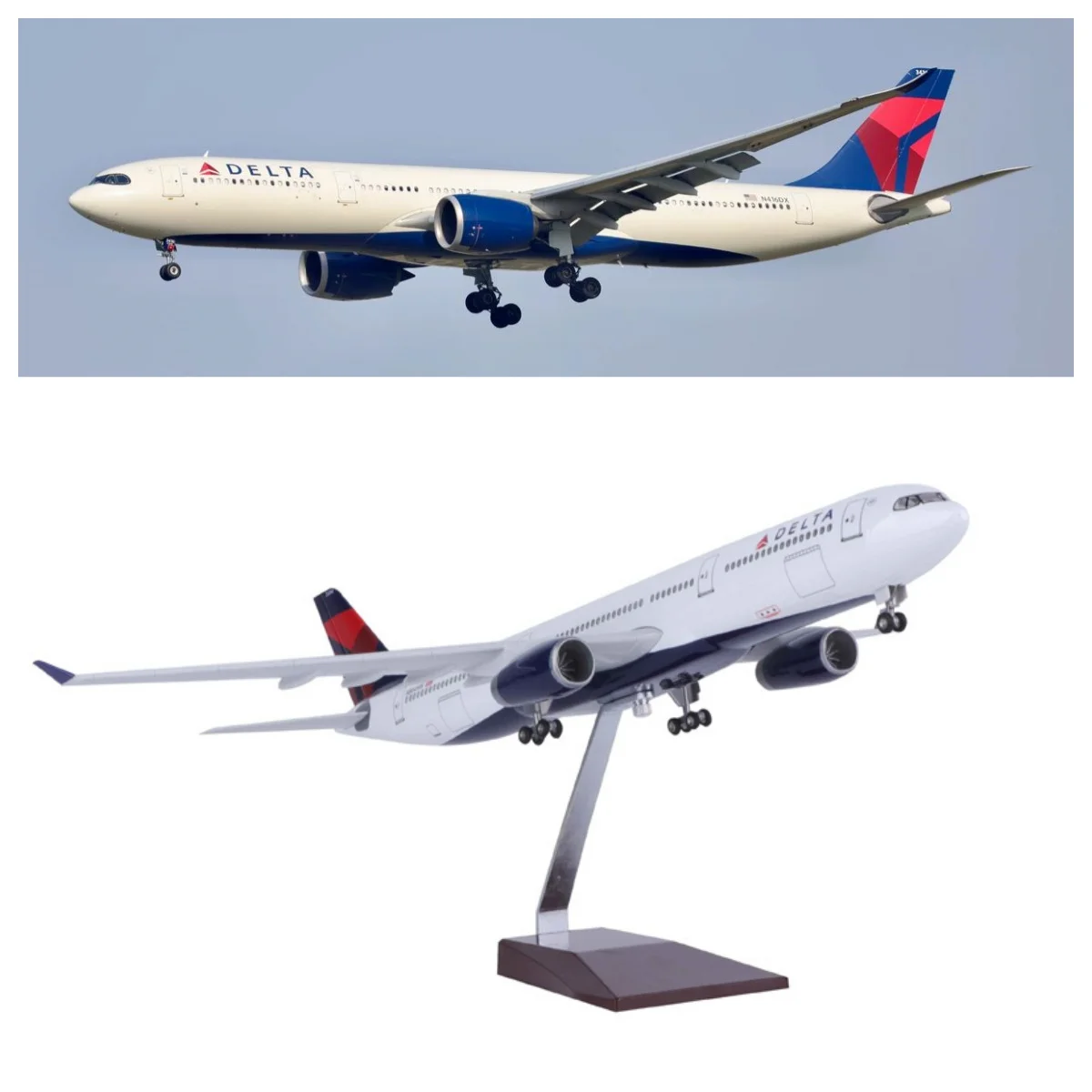 

47 см для модели самолета Delta 330, смола, пассажирский самолет, игрушка, детские игрушки, коллекция, подарок для любителей авиации