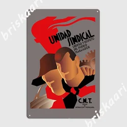 Cnt Unidad 신디컬 스페인 남북 전쟁, 아나키스트 사회주의 좌파 포스터, 금속 플라크, 맞춤형 벽화 주석 사인 포스터